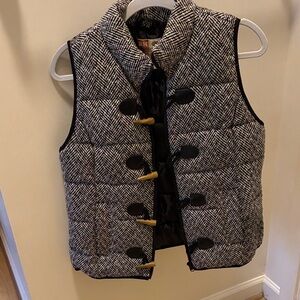 Herringbone Puffer Vest with Toggle Closures